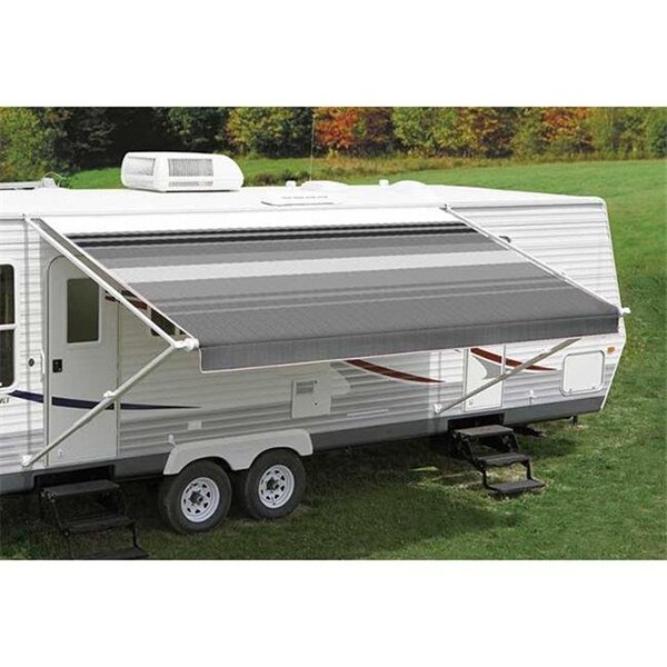 Carefree C6F-JU198D00 18 ft. 2 in. Black & Gray Dune Stripe White Weatherguard C6F-JU198D00 - main